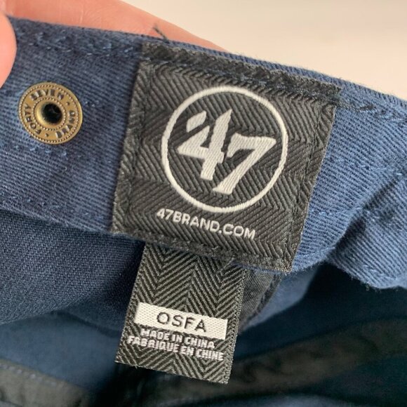 Auburn Tigers NCAA Retro Navy Blue 47 Brand Clean Up Relaxed Fit Strapback Hat - Picture 6 of 6